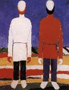 Kasimir Malevich Two men portrait oil painting artist